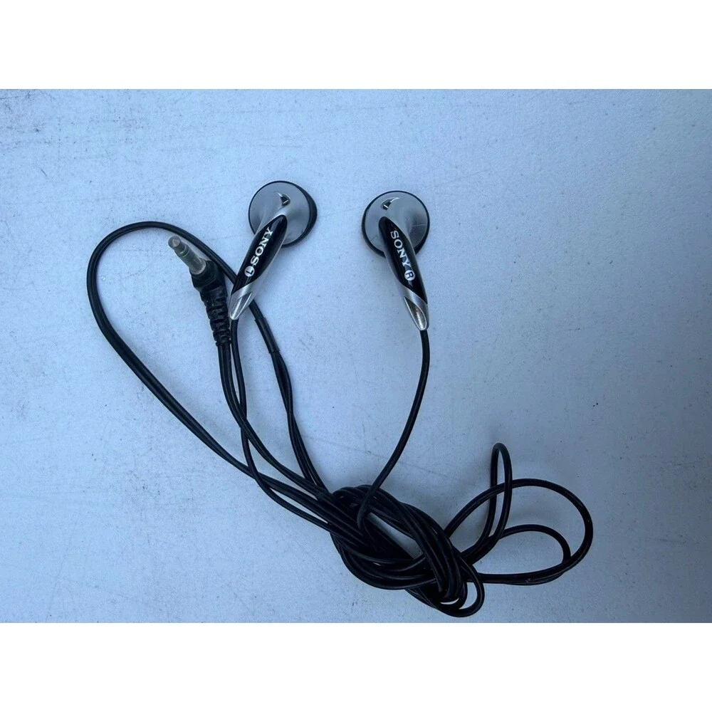 Sony MDR-E828LP Fontopia Wired Stereo Earbuds Black Silver 3.5mm Tested